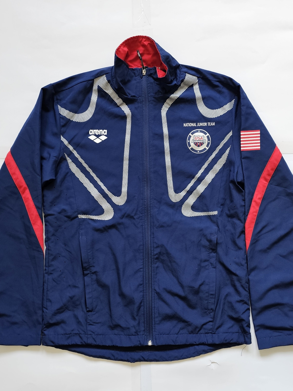 Arena Men's Navy and Red USA National Junior Team Windbreaker